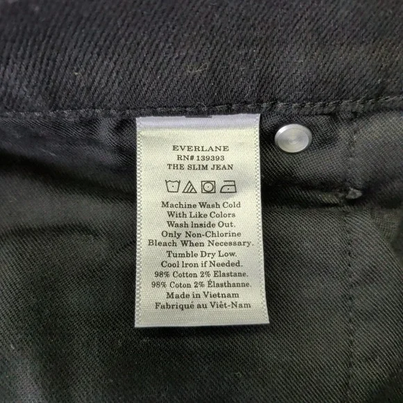 Everlane Mens The Slim Jean Black Wash Denim Pants 34x32 Stretch Jeans - Picture 8 of 8